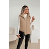 Zeagoo Womens Puffer Vest Lightweight Quilted Coat Sleeveless Jackets(Khaki)