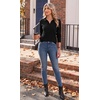 Zeagoo Womens Sweaters Long Sleeve Polo V Neck Knitted Business Casual Tops(Black)