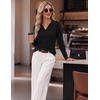 Zeagoo Womens Sweaters Long Sleeve Polo V Neck Knitted Business Casual Tops(Black)