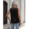 Zeagoo Womens Tank Tops Satin Silk Sleeveless Tops V Neck Pleated Shirts(A-black)