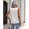 Zeagoo Womens Tank Tops Satin Silk Sleeveless Tops V Neck Pleated Shirts(A-white)