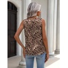 Zeagoo Womens Tank Tops Satin Silk Sleeveless Tops V Neck Pleated Shirts(Leopard Print)