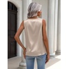 Zeagoo Womens Tank Tops Satin Silk Sleeveless Tops V Neck Pleated Shirts(Light Champagne)