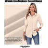 Zeagoo Women’s Wrinkle Free Button Down Shirts Long Sleeve Business Tops(Champagne)