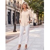 Zeagoo Women’s Wrinkle Free Button Down Shirts Long Sleeve Business Tops(Champagne)