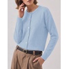 Zeagoo Wool Blend Cardigan Sweaters for Women 2026 Casual Fall Outfits(Blue)