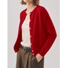 Zeagoo Wool Blend Cardigan Sweaters for Women 2026 Casual Fall Outfits(Red)