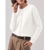 Zeagoo Wool Blend Cardigan Sweaters for Women 2026 Casual Fall Outfits(White)