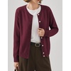 Zeagoo Wool Blend Cardigan Sweaters for Women 2026 Casual Fall Outfits(Wine Red)