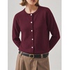 Zeagoo Wool Blend Cardigan Sweaters for Women 2026 Casual Fall Outfits(Wine Red)