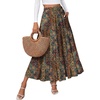 Zeagoo Women’s Chiffon Elastic High Waist Pleated Maxi Skirt with Pockets(04-mz721)