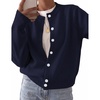 Zeagoo Wool Blend Cardigan Sweaters for Women 2026 Casual Fall Outfits(Navy Blue)