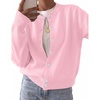 Zeagoo Wool Blend Cardigan Sweaters for Women 2026 Casual Fall Outfits(Pink)