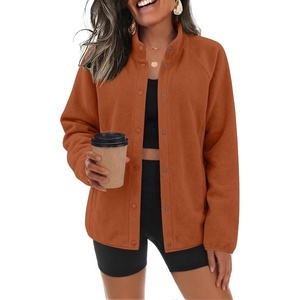 Zeagoo Fleece Jackets for Women Fall Clothe Button Winter Coat with Pockets(Caramel)