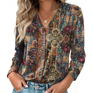 Zeagoo Women Satin Silk Blouses V Neck Long Sleeve Button Down Shirts Tops(Mz721)