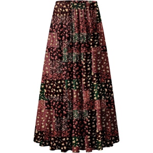 Zeagoo Women’s Chiffon Elastic High Waist Pleated Maxi Skirt with Pockets(Xh585)