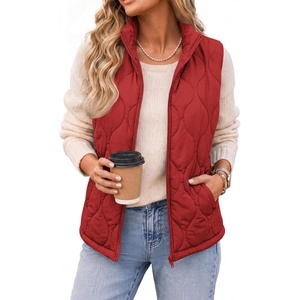 Zeagoo Womens Puffer Vest Lightweight Quilted Coat Sleeveless Jackets(Red)