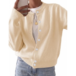 Zeagoo Wool Blend Cardigan Sweaters for Women 2026 Casual Fall Outfits(Apricot)