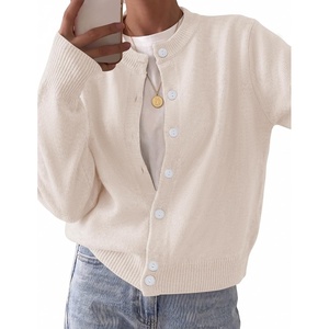 Zeagoo Wool Blend Cardigan Sweaters for Women 2026 Casual Fall Outfits(Beige)