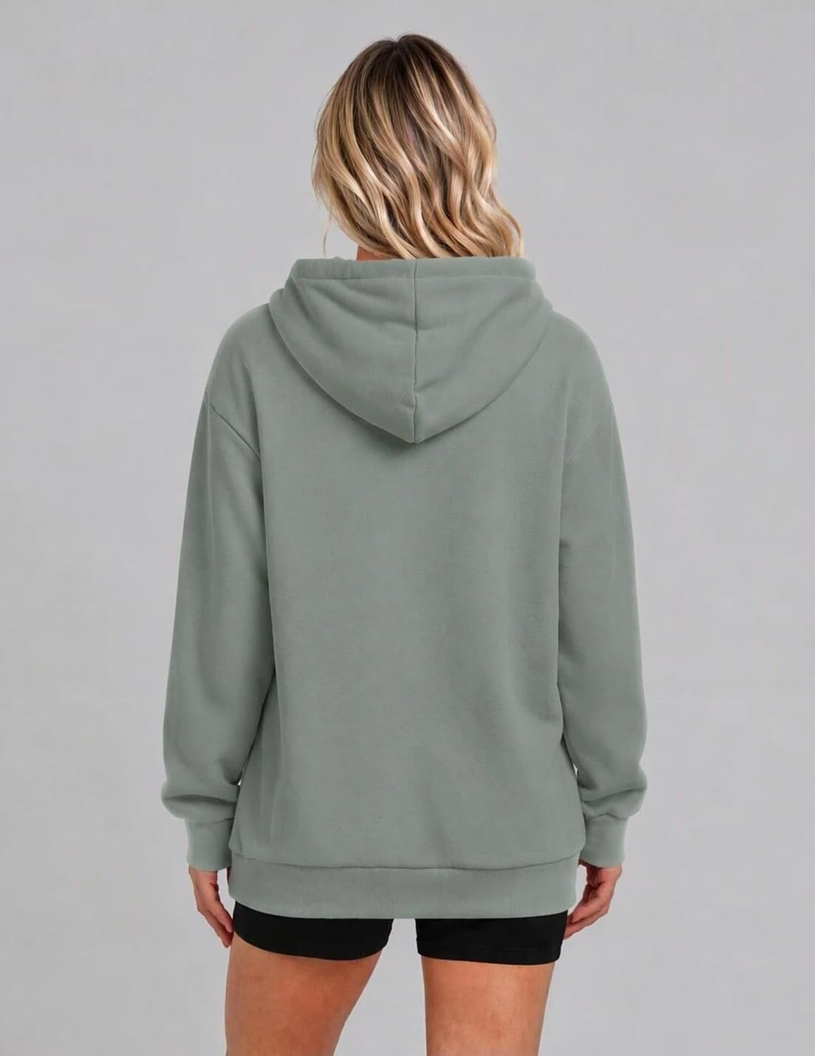 image:imageZeagoo Hoodies for Women Casual Button Sweatshirt Oversized Fall ClothesGray Green