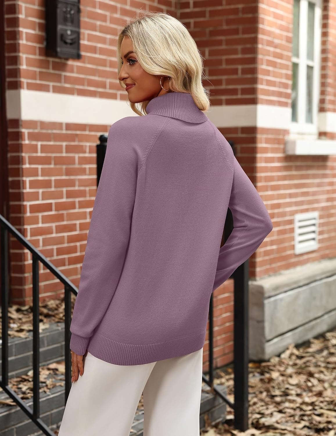image:imageZeagoo Womens Sweaters Fall Turtleneck Tops Long Sleeve Winter ClothingPurple