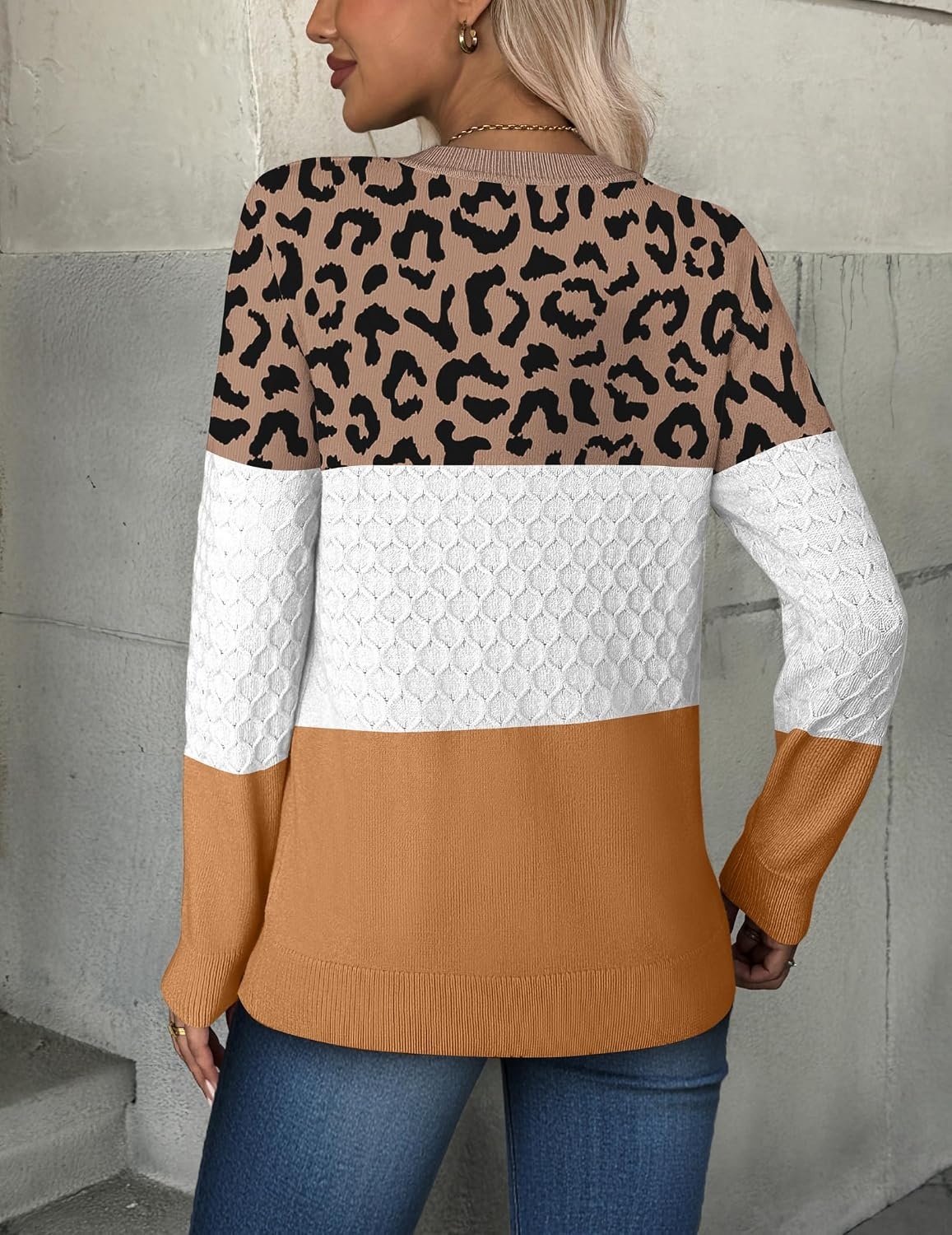 image:imageZeagoo Womens Sweaters Long Sleeve Crew Neck Ribbed Knit Tops Fall ClothesJh669
