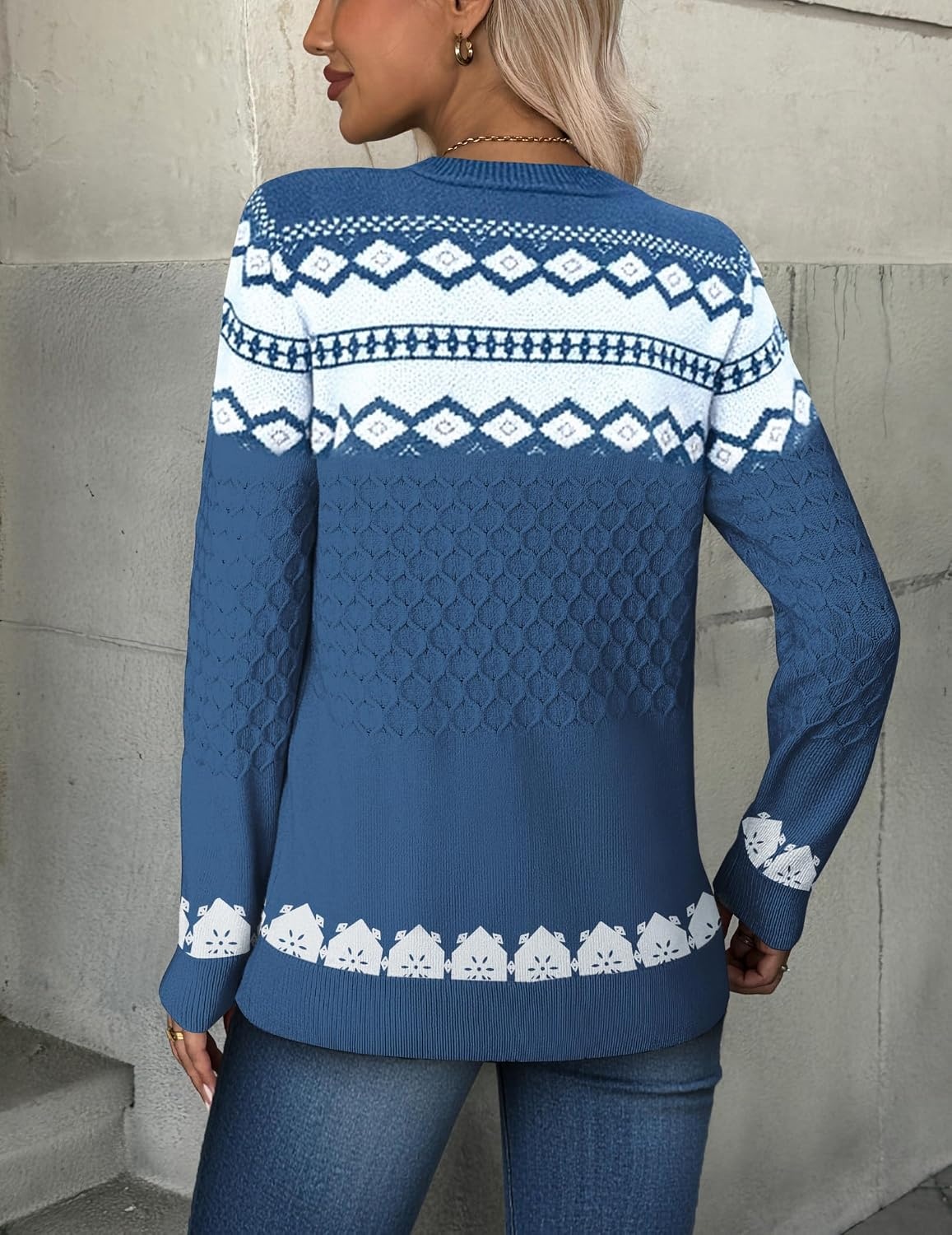 image:imageZeagoo Womens Sweaters Long Sleeve Crew Neck Ribbed Knit Tops Fall ClothesJh732