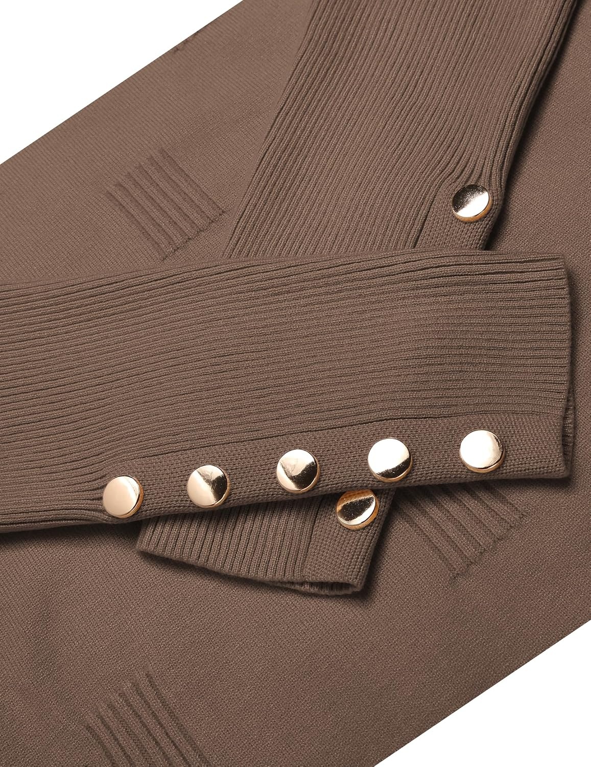 image:imageZeagoo Womens V Neck Sweaters Long Sleeve Lightweight with Buttons OufitsBrown