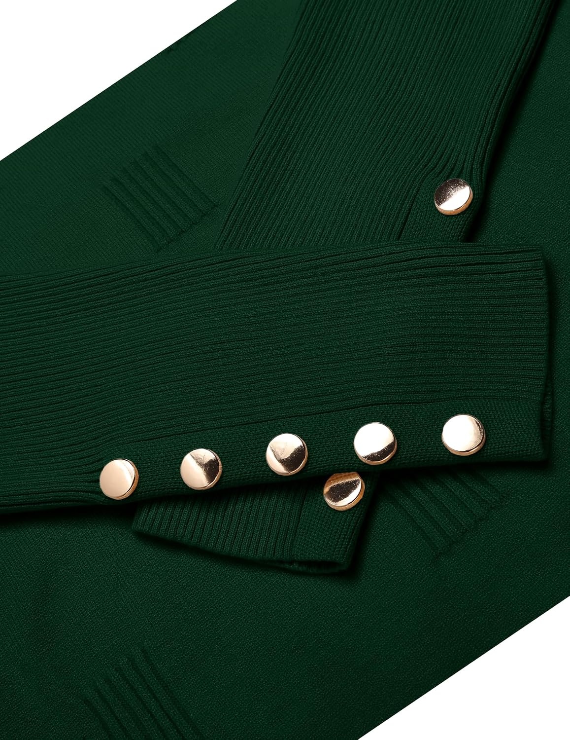 image:imageZeagoo Womens V Neck Sweaters Long Sleeve Lightweight with Buttons OufitsForest Green
