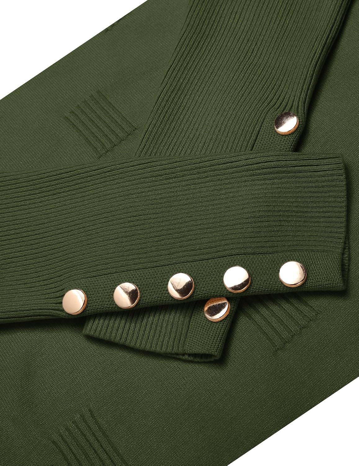 image:imageZeagoo Womens V Neck Sweaters Long Sleeve Lightweight with Buttons OufitsGreen