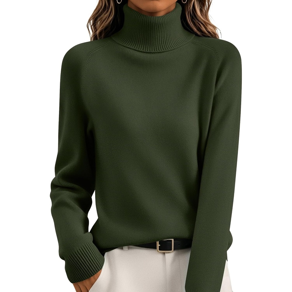 image:imageZeagoo Womens Sweaters Fall Turtleneck Tops Long Sleeve Winter ClothingArmy Green