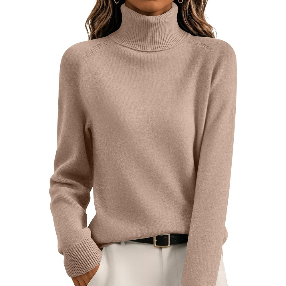 image:imageZeagoo Womens Sweaters Fall Turtleneck Tops Long Sleeve Winter ClothingKhaki