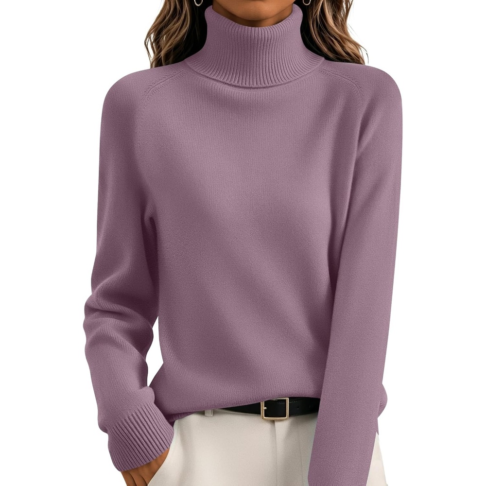 image:imageZeagoo Womens Sweaters Fall Turtleneck Tops Long Sleeve Winter ClothingPurple