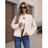 Zeagoo Faux Suede Cropped Jackets for Women Trendy Fall Shackets Coats(Beige)