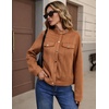 Zeagoo Faux Suede Cropped Jackets for Women Trendy Fall Shackets Coats(Light Brown)