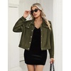 Zeagoo Faux Suede Cropped Jackets for Women Trendy Fall Shackets Coats(Olive Green)