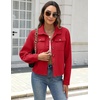 Zeagoo Flannels for Women Cropped Shacket Jacket Fashion Plaid Fall Coat(Tr)