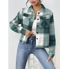 Zeagoo Flannels for Women Cropped Shacket Jacket Fashion Plaid Fall Coat(Ydl2)