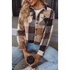 Zeagoo Flannels for Women Cropped Shacket Jacket Fashion Plaid Fall Coat(Ydl7)