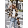 Zeagoo Flannels for Women Cropped Shacket Jacket Fashion Plaid Fall Coat(Ydl9)