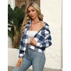 Zeagoo Flannels for Women Cropped Shacket Jacket Fashion Plaid Fall Coat(Z-gw19)