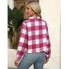 Zeagoo Flannels for Women Cropped Shacket Jacket Fashion Plaid Fall Coat(Z-gw24)