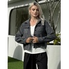 Zeagoo Flannels for Women Cropped Shacket Jacket Fashion Plaid Fall Coat(Z-gw414)