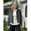 Zeagoo Flannels for Women Cropped Shacket Jacket Fashion Plaid Fall Coat(Z-gw414)