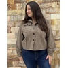 Zeagoo Flannels for Women Cropped Shacket Jacket Fashion Plaid Fall Coat(Z-gz293)