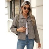 Zeagoo Flannels for Women Cropped Shacket Jacket Fashion Plaid Fall Coat(Z-jh459)