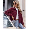 Zeagoo Flannels for Women Cropped Shacket Jacket Fashion Plaid Fall Coat(Z-jh743)
