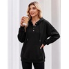 Zeagoo Hoodies for Women Casual Button Sweatshirt Oversized Fall Clothes(A01-black)
