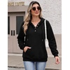 Zeagoo Hoodies for Women Casual Button Sweatshirt Oversized Fall Clothes(A01-black)