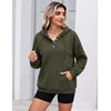 Zeagoo Hoodies for Women Casual Button Sweatshirt Oversized Fall Clothes(Army Green)